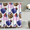 Kitchen Shower Curtain Set Sweet Treats Blueberries Strawberries Party Decorations For Bathroom Walls In Pink, Purple Chocolate