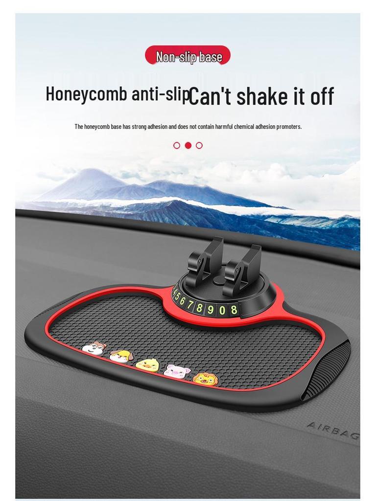 Multifunctional Car Anti-Slip Phone Holder & High-Temperature Resistant Dashboard Pad