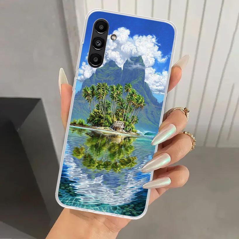 Summer Beach Sunset Sea Palm Tree Phone Case for Samsung Galaxy A16 A26 A36 A56 A15 A25 A35 A55 A14 A24 A34 A54 A13 A23 A33 A53