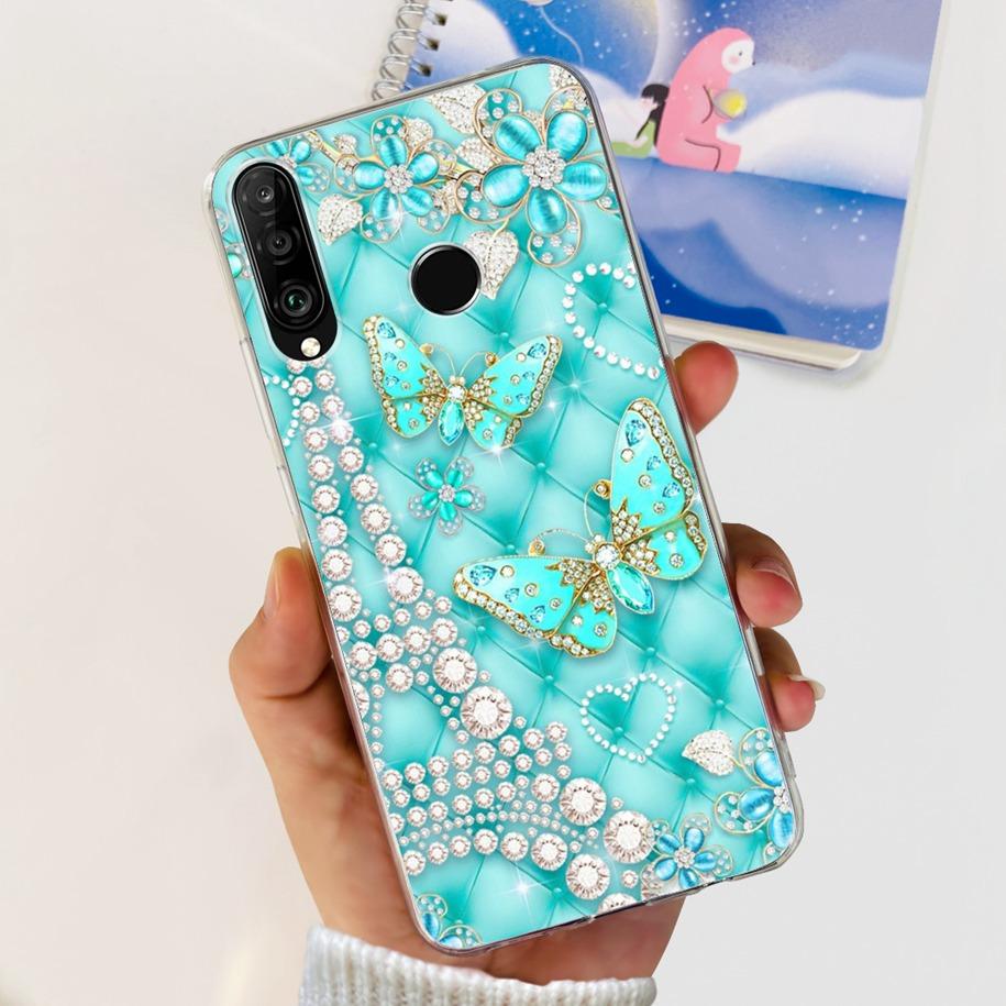 For Huawei P30 Lite Case 2020 Fashion Flower Bumper Soft Silicone Clear Cover For Huawei P30 Lite Pro Fundas P 30 P30Lite Hoesje