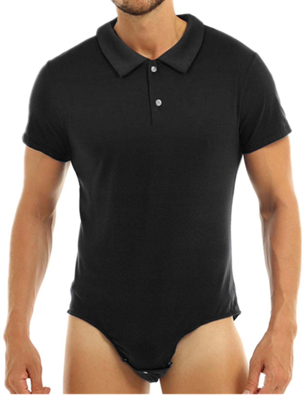 

Чоловіча сорочка з коротким рукавом і відкладним коміром на кнопках, топи, піжами, боді, комбінезон, чоловіча білизна 4XL чорний