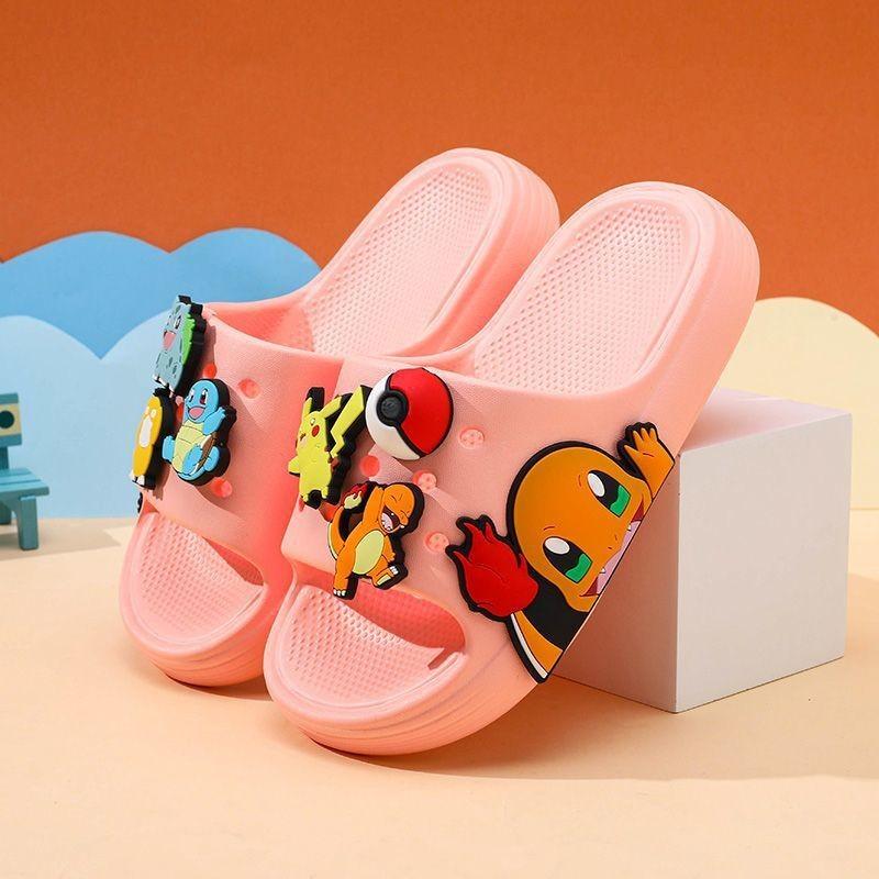 Entzückende Pokémon-Themen-Kinder-Flip-Flops Weiches Eva Indoor Outdoor Rutschfestes Schuhwerk In Verschiedenen Farben