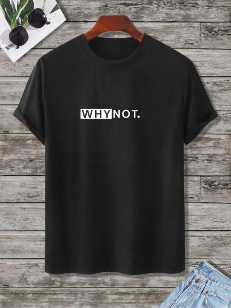 Simple WHYNOT Letter Print 100 Cotton Men Woment Tshirt Summer Autumn Daily Outdoor Sports Casual Loose Street Shortsleeve