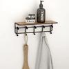 Adhesive Hanging Shelf, Wooden Bathroom Shelf