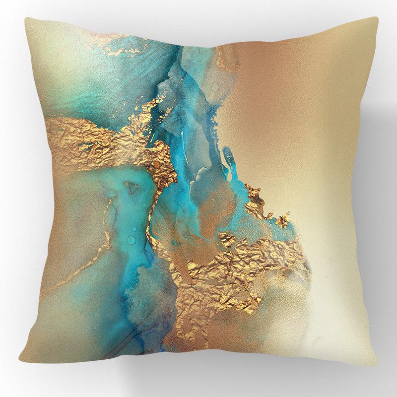 Nordic Gilt Sofa Pillow Short Plush Printed Car Pillow Soft Living Room Decoration Pillow