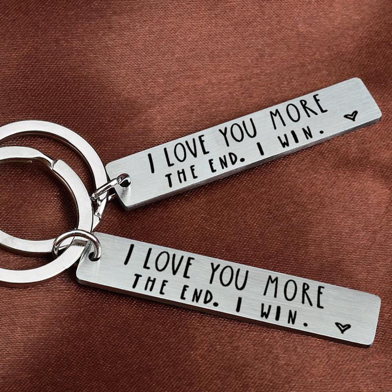I Love You More The End I Win Funny Birthday Keychain A Personalised Gift for Him/Her Festive & Party Supplies WWO66