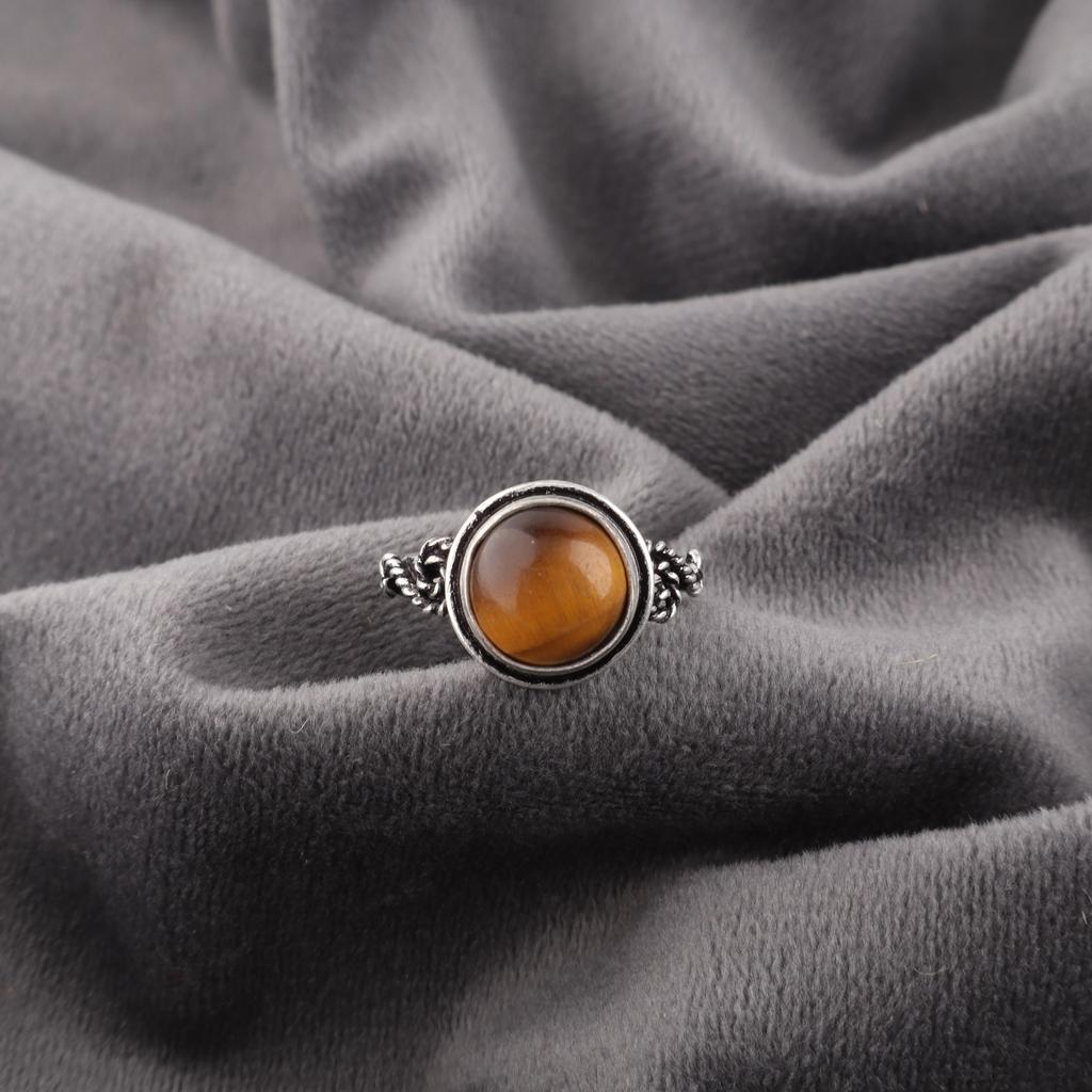 Yellow Tiger's Eye Ring, 925 Solid Sterling Silver Gemstone Jewelry, Handmade Ring, For Thanksgiving