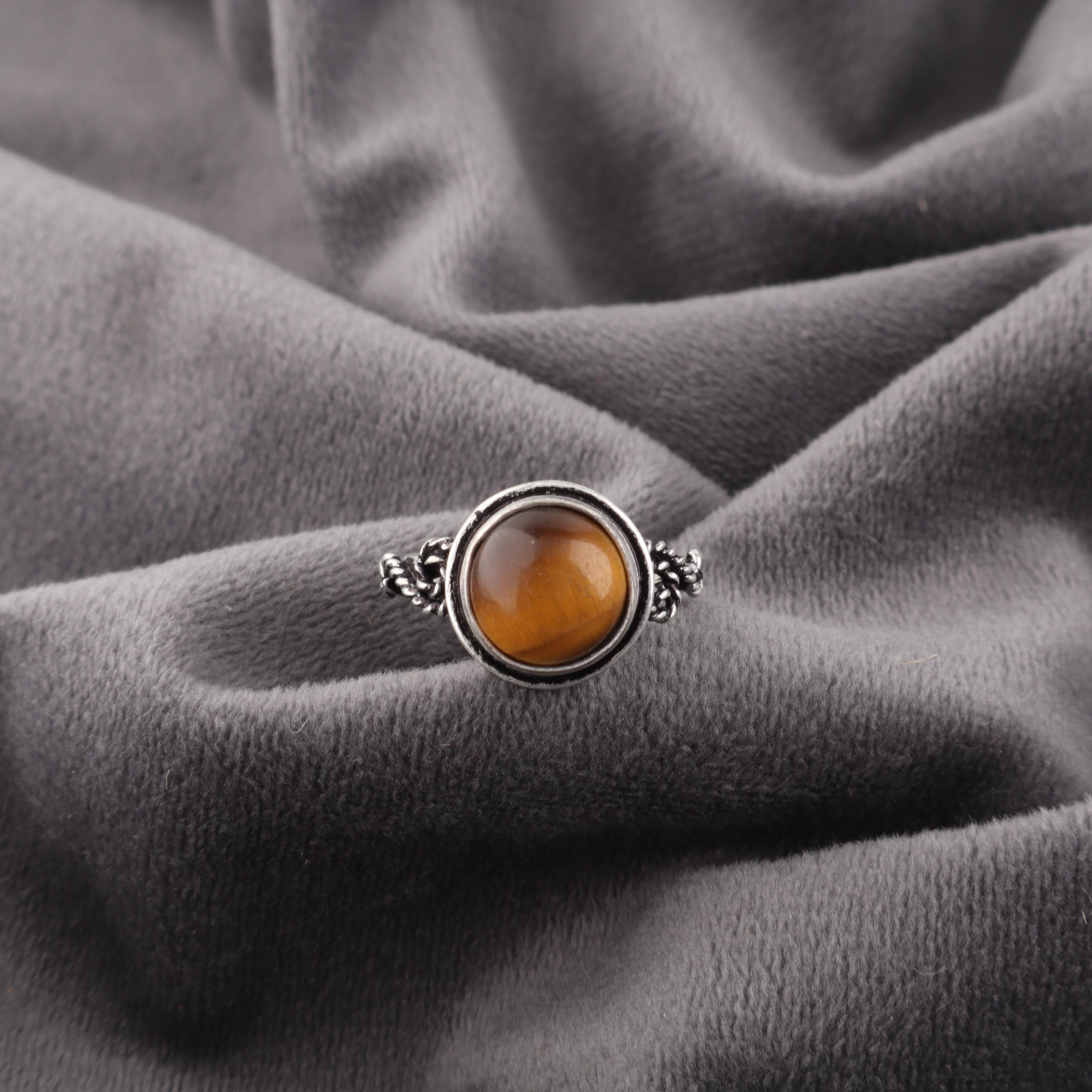 

Yellow Tiger s Eye Ring, 925 Solid Sterling Silver Gemstone Jewelry, Handmade Ring, For Thanksgiving 12 жовтий