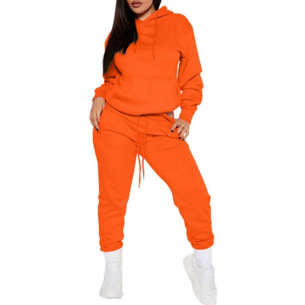 Fashionable Women's Casual Sweatshirt Hooded Sports Suit
