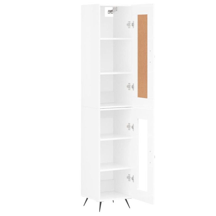 VidaXL Buffet haut Blanc brillant 34,5x34x180 cm Bois d'ingénierie 3200363