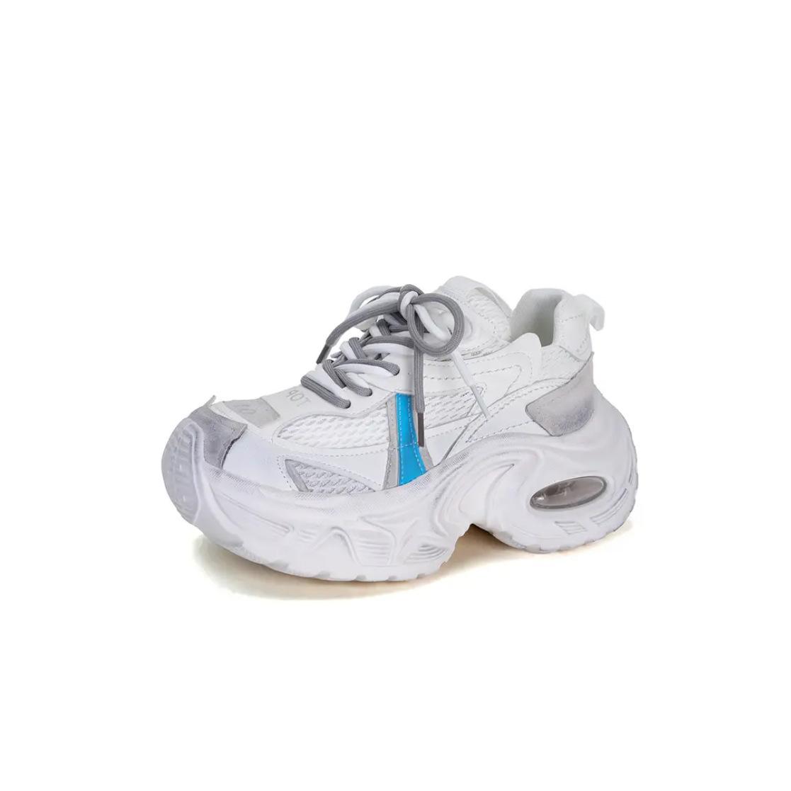 

Роскошные дизайнерские кроссовки на массивной платформе и толстом каблуке, разноцветные, унисекс, подходящие ко всему, увеличивающие рост, для подиума, повседневные тренировочные кроссовки, новинка 2025 40 белый