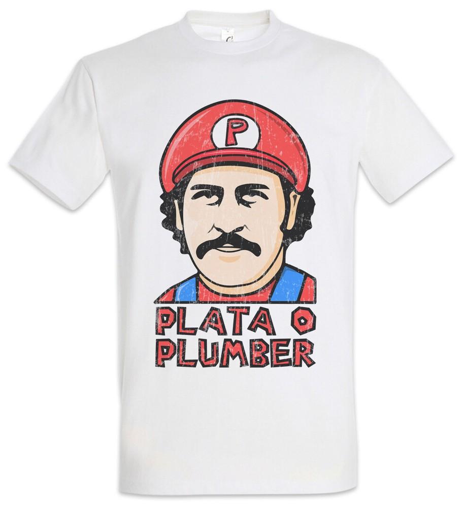 

Plata O Plumber T-Shirt Pablo Narcos Fun Games Gaming Game Geek Nerd Plomo 3XL