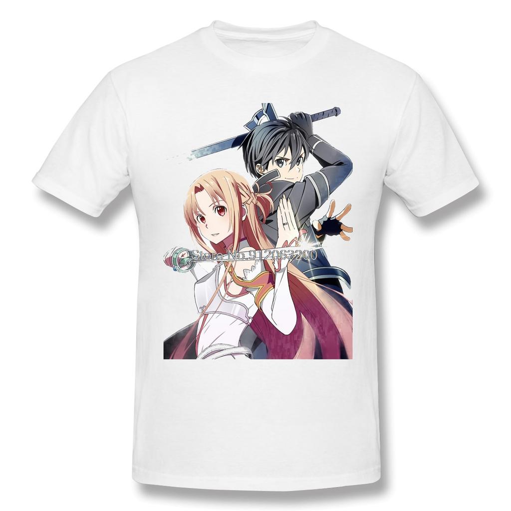 Customization Clothing Sword Art Online Alicization Sao Tshirt Asuna And Kirito Fashion Short Sleeve For Unisex Tees