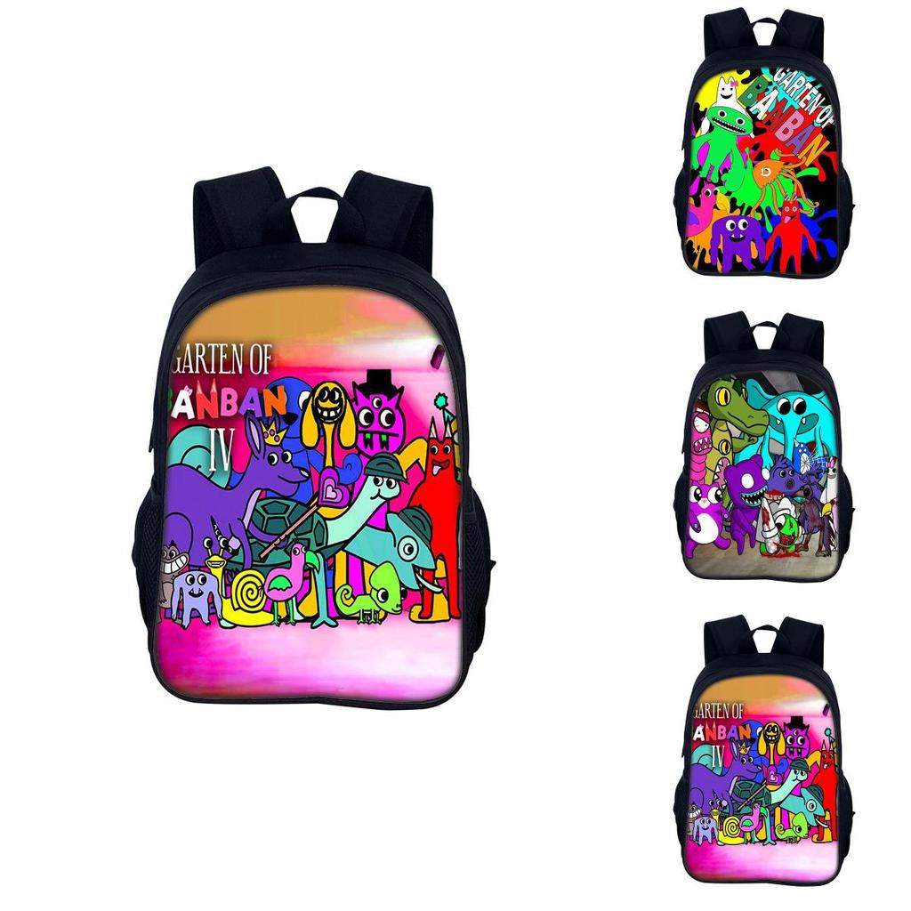 Garten Of Banban 3 40cm Cute And Colorful Cartoon Print Nylon Backpack For Boys And Girls Ideal For School