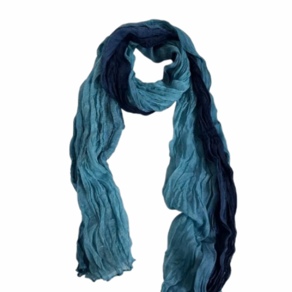 Bohemian Women's Long Pleated Shawl Windproof Long Hijab Scarf Bandana Shawl Wraps Outdoor Use