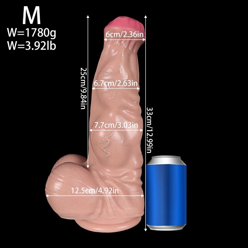 Jumbo Super Miękki Silikonowy Realistyczny Dildo - Gruba Rozciągliwa Zabawka Seksualna dla Dorosłych Unisex, Par, Początkujących i Zaawansowanych, Bezpieczny dla Ciała