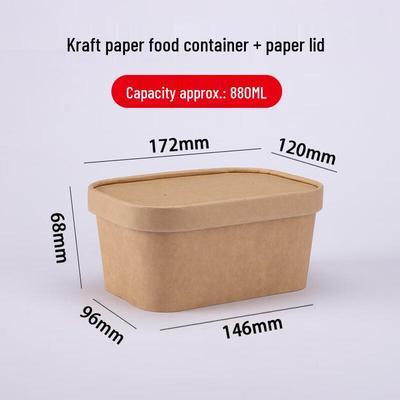 Disposable Microwaveable Kraft Paper Food Containers