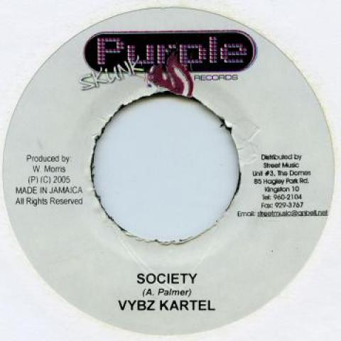 

7inch Record VYBZ KARTEL - Society Purple Skunk 2005 Jamaica Reggae, Ska & Dub