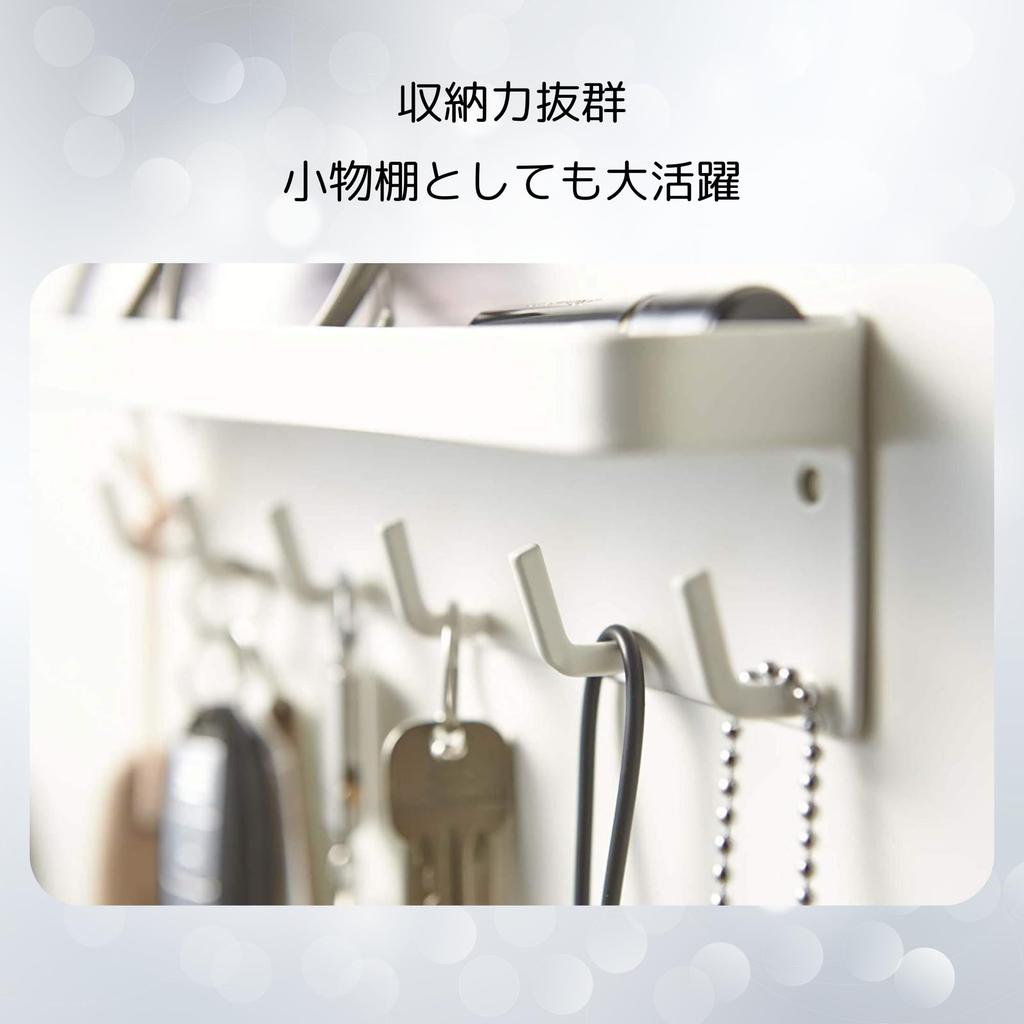 NASSIA Key Hanger, Wall-Mounted, Heavy-Duty Capacity, Key Holder, Storage, Small Item Organizer, Wall-Mounted Shelf (Black)