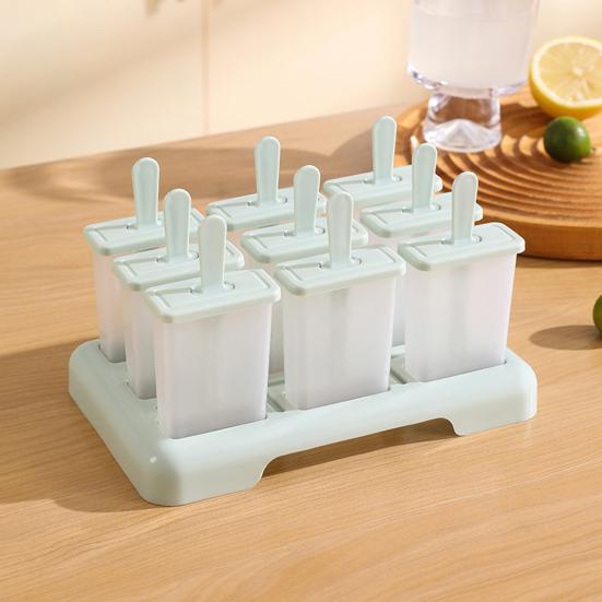 Yousheng 9Pcs Ice Pop Mold, Reusable Popsicle Maker for Homemade Ice Cream, BPA-free Freezer Tray for Juice And Yogurt