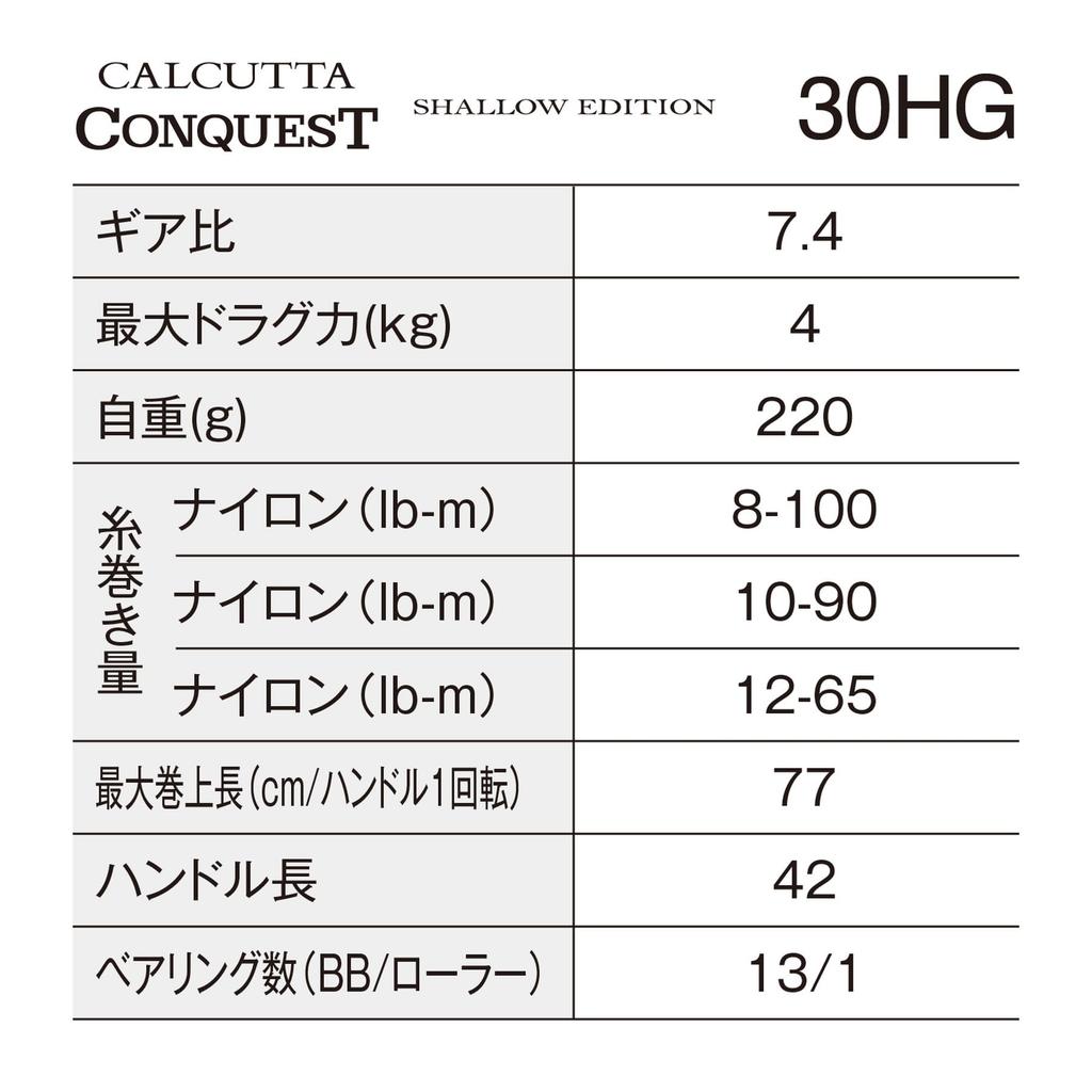 SHIMANO Yem makarası 24 Calcutta Conquest Shallow Edition 30HG