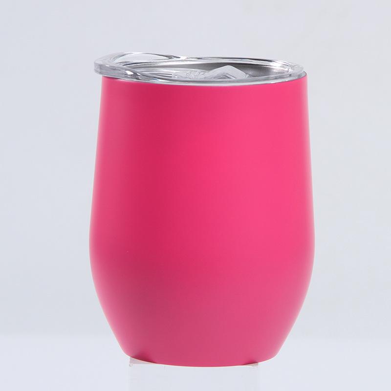 12oz Eierschalenförmiger U-förmiger Edelstahl-Vakuum-Weinbecher mit Bauchdesign