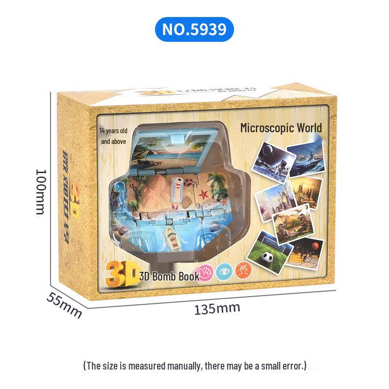 3D Dinosaur & Space Astronaut Pop-Up Keychain Book: Educational, Creative Decompression Toy