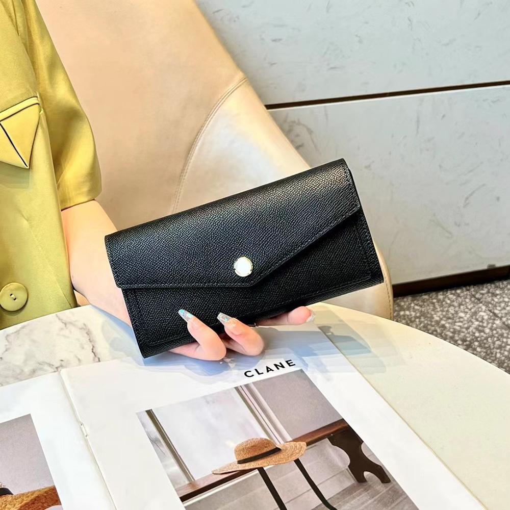 2024, portofel lung texturizat, genți de ambreiaj pentru femei, din piele naturală, cu design de marcă, portofele din piele de vacă în două tonuri pentru poșeta de telefon pentru femei