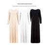 New Muslim Long Sleeve Cotton Inner Dress with Free Belt