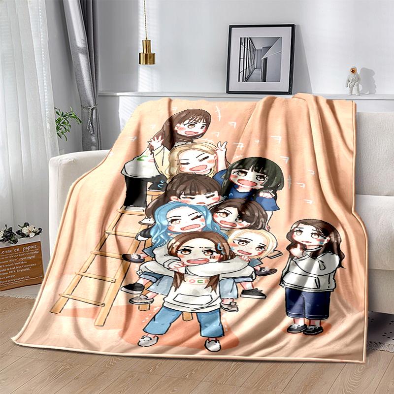 TWICE Flannel Blanket Soft All-Season Throw, Design for Camping, Car Travel, Hiking Sofa, Bed, Office Perfect Gift for Parties