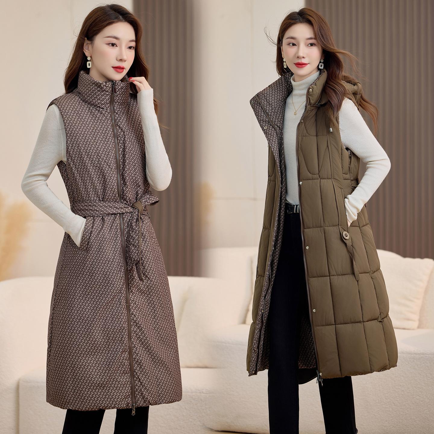 

Новая женская двухсторонняя майка без рукавов с контрастной расцветкой, легкая, с воротником-стойкой, утолщенная, теплая, спортивная, повседневная, свободная, легкая куртка XXL темно-коричневого