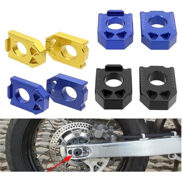 Motorrad Kompatibel Mit DRZ400SM DR-Z 400 DRZ 400SM 2005-2023 Hinterradachse Gabelblock Kettenspanner Spanner(blau)