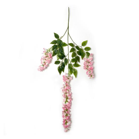 Hanging Artificial Wistaria UV Resistant Fake Flower Indoor Outdoor Garden Porch Patio Wall Hanging Faux Flower Decoration розовый