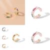 Trendy Decorative Alloy Ear Clips With Geometric Design And Colorful Stones