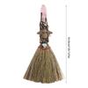 Natural Witch Broom Ornaments Rough Stone Broom Craft Crystal Column Point Stone Broom  Desktop