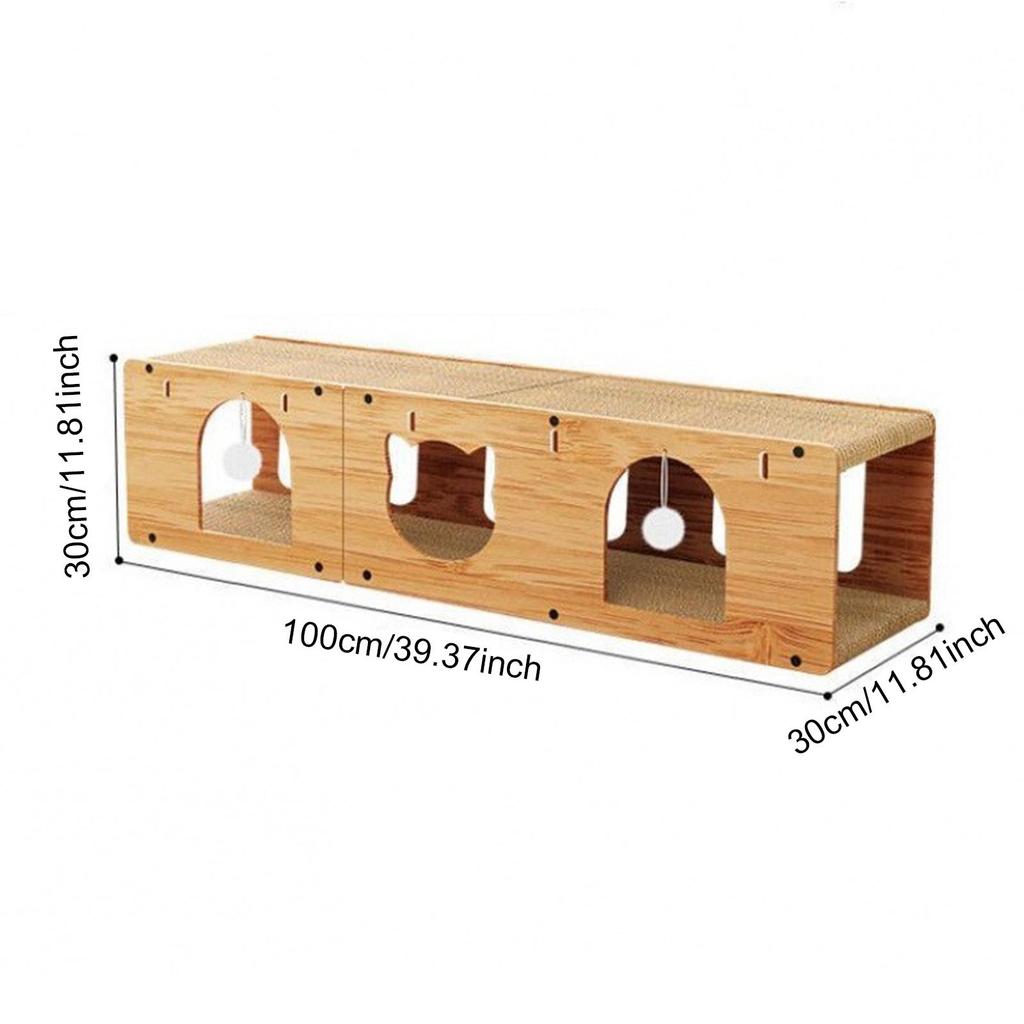 Tunnel with Scratch Pad And Interactive Ball for Home Cats