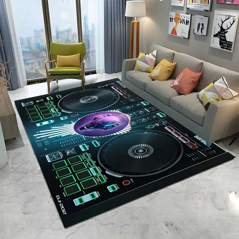 3D DJ Music Screen Keyboard Cartoon Carpet Rug for Home Living Room Bedroom Sofa Doormat Decor,Child Area Rug Non-slip Floor Mat