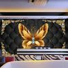 European Style 3d Wall Mural Butterfly Jewelry Black Soft Roll Wallpapers Living Room Bedroom Background Wall Papers