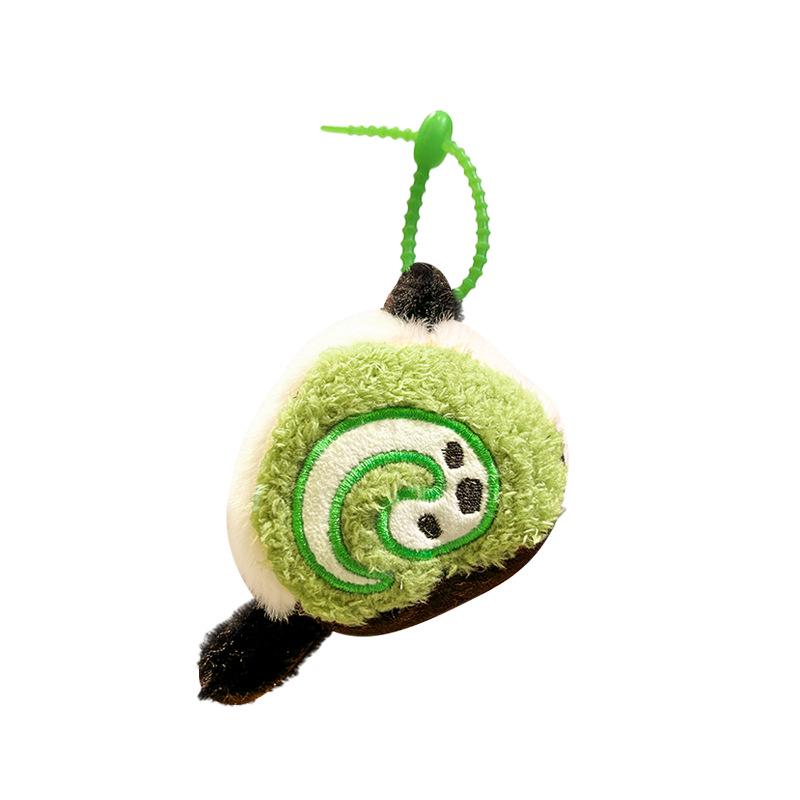 Exquisite Cute Pet Plush Panda & Pink Rabbit Swiss Roll Keychain - Perfect Backpack Gift for Girls & Students