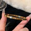 1pc Titanium Steel Gold Bracelet, Fashionable Classic Style, Stainless Steel Bracelet,Inlaid With Zircon,For Womens Daily Wear
