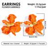 Textured Metal Statement Earrings Oversized Petal Earrings Fashion Drip Oil Earrings  For Women
