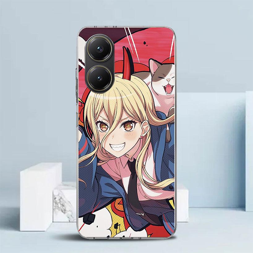 C-Chainsaw Mans Power Phone Case For Xiaomi Poco F7 Ultra X5 X6 X7 Pro M7 Redmi 15C 15 13C 13 12C 12 10C 10 10A 9 9C 9A 9T Cover