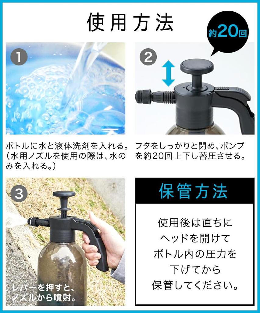 Cogit Powerless Water Pressure 2L Pump Jet Foam Cleaner Washer, Type,