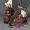 Women's Shoes 2026 Retro Casual Shoes Women's Autumn New Versatile Color Blocked High Top Shoes Short Boots