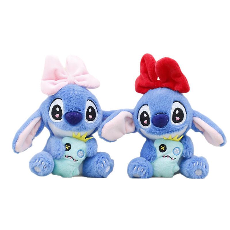 Bow Lilostitch Stitch Dress Up Plush Toy Cartoon Doll Keychain Pendant Backpack