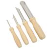 4 STÜCKE Tonlochschneider Rund Edelstahl Keramiklochschneider Ergonomischer Skulpturenlochschneider mit Holzgriff für