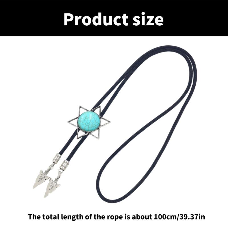 Cool Hexagram Tie Necktie Braided Shoestring Tie Western Necktie Necklace Male Rodeos Costume Accessory