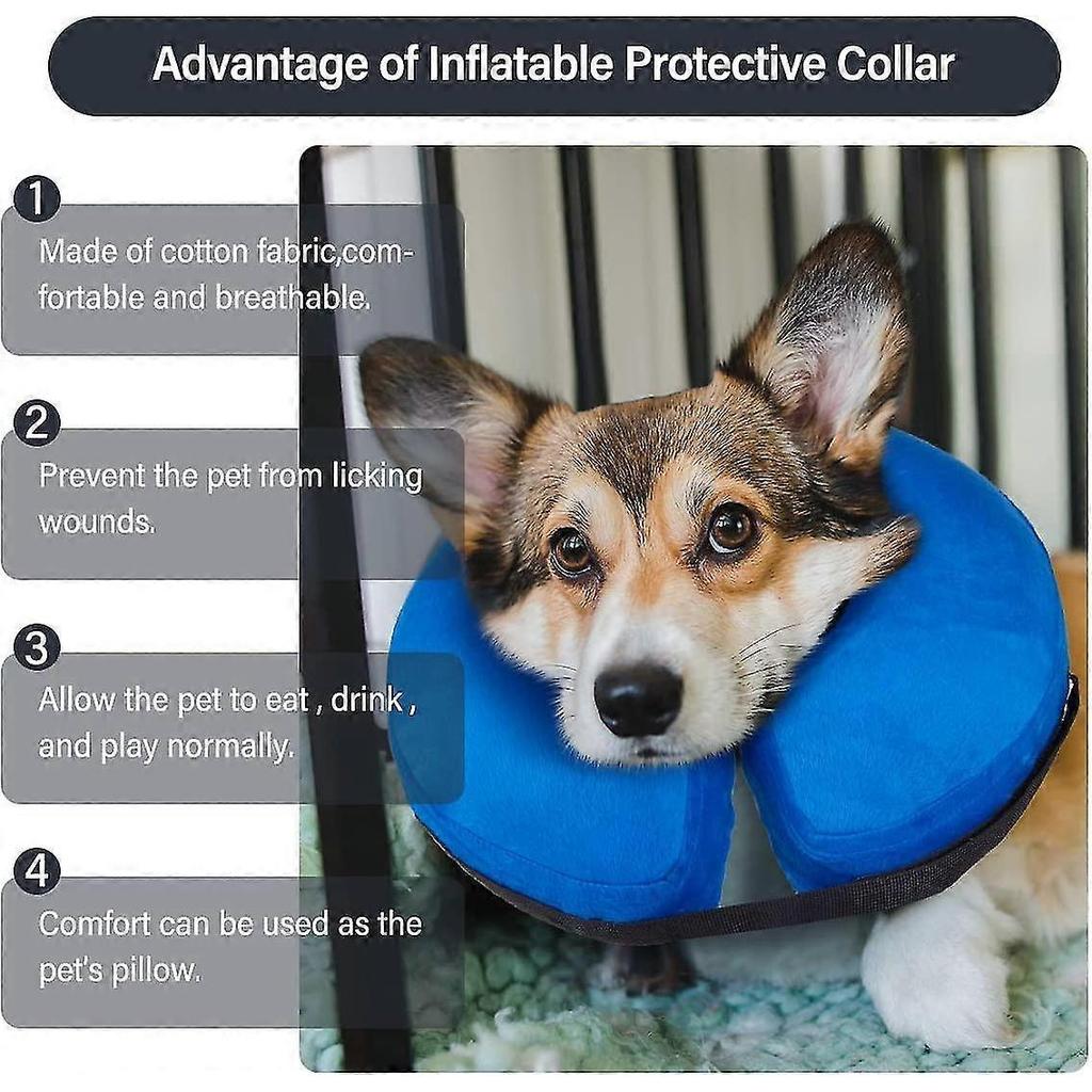 Inflatable - Recovery - Cone Collar For Dogs Cats After Surgery Soft Protective Recovery Collar Cone Prevent Pets From Touching Stitches Wounds And Ra
