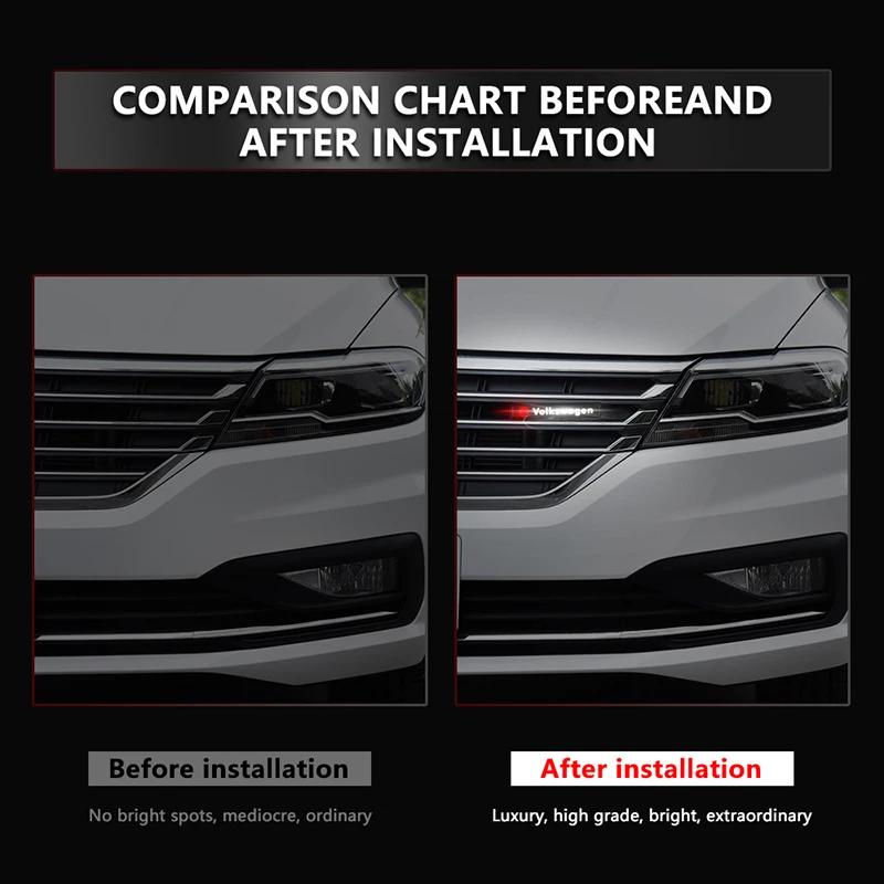 Car Front Grille Sticker Badge Head Grill Emblem LED Light Emblem For Volkswagen CC Polo Golf 4 5 6 7 MK7 MK5 MK4 MK6 Transporter