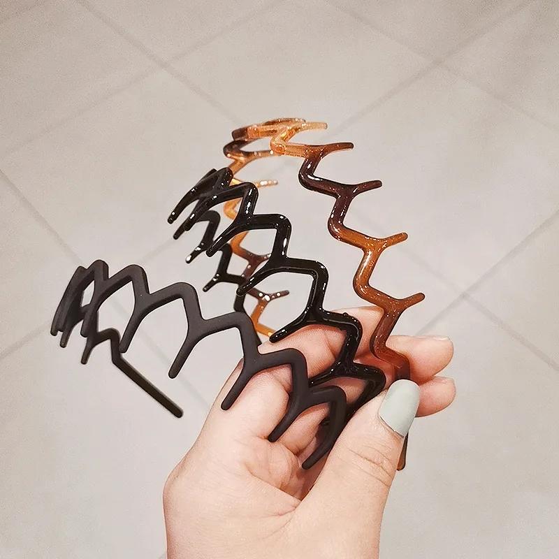 Acetic Acid Headband Comb Tooth Hair Band Women, Retro Wide-brimmed Hairband, Wavy Toothed Hoop, Girls Hair Accessories, Jewelry